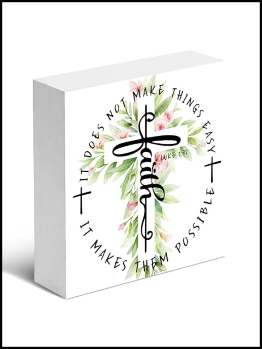 Wooden Box Sign 5x5 Christian Faith Decor Farmhouse Square Wall Mount